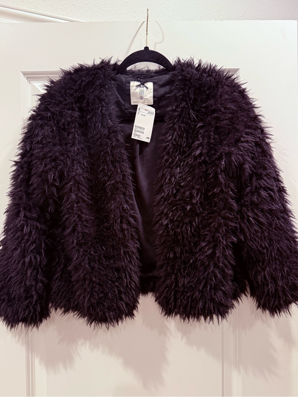 H&M Black Faux Fur Teddy Jacket for Kids